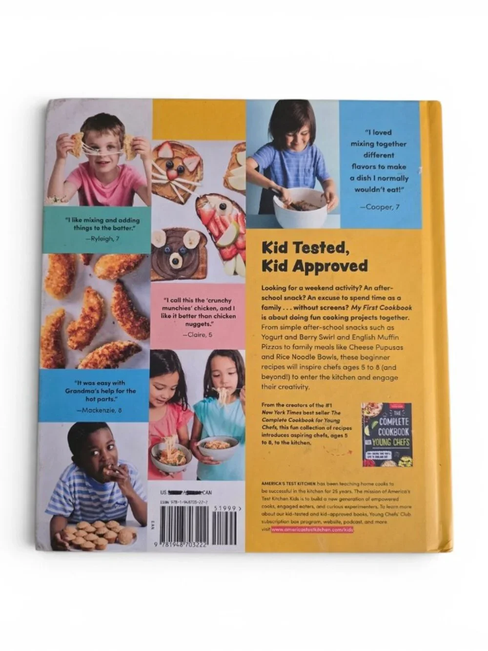 My First Cookbook America's Test Kitchen Kids Hardcover Recipe Book